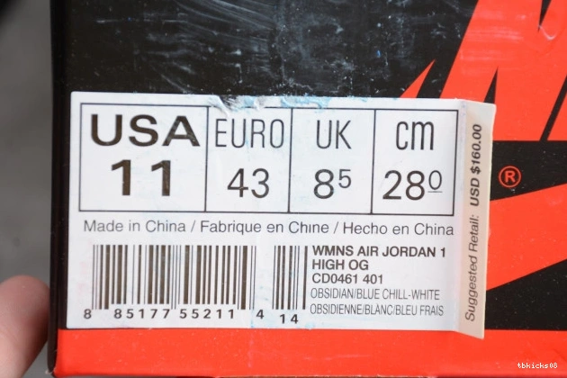 Rep TBkick CD0461-401 Retro Patent Air Jordan OG High UNC 1 0824